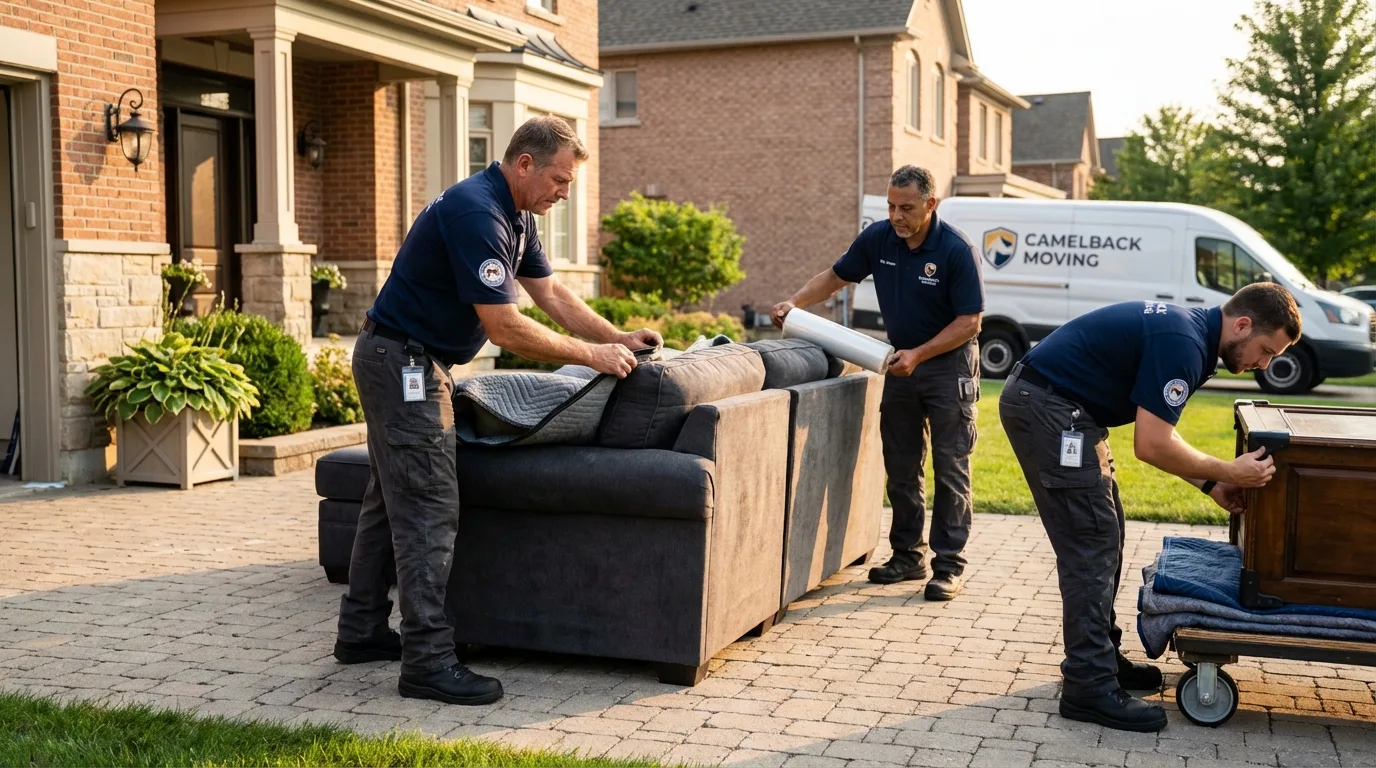 Large estate moving crew wrapping furniture in Travelers Rest, SC