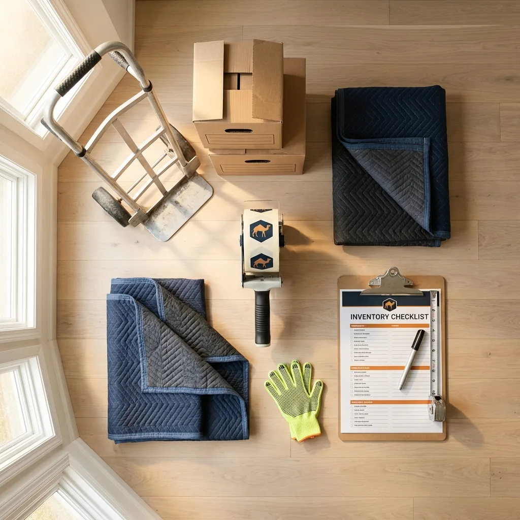 Professional moving supplies and packing materials layout for Travelers Rest residential relocations
