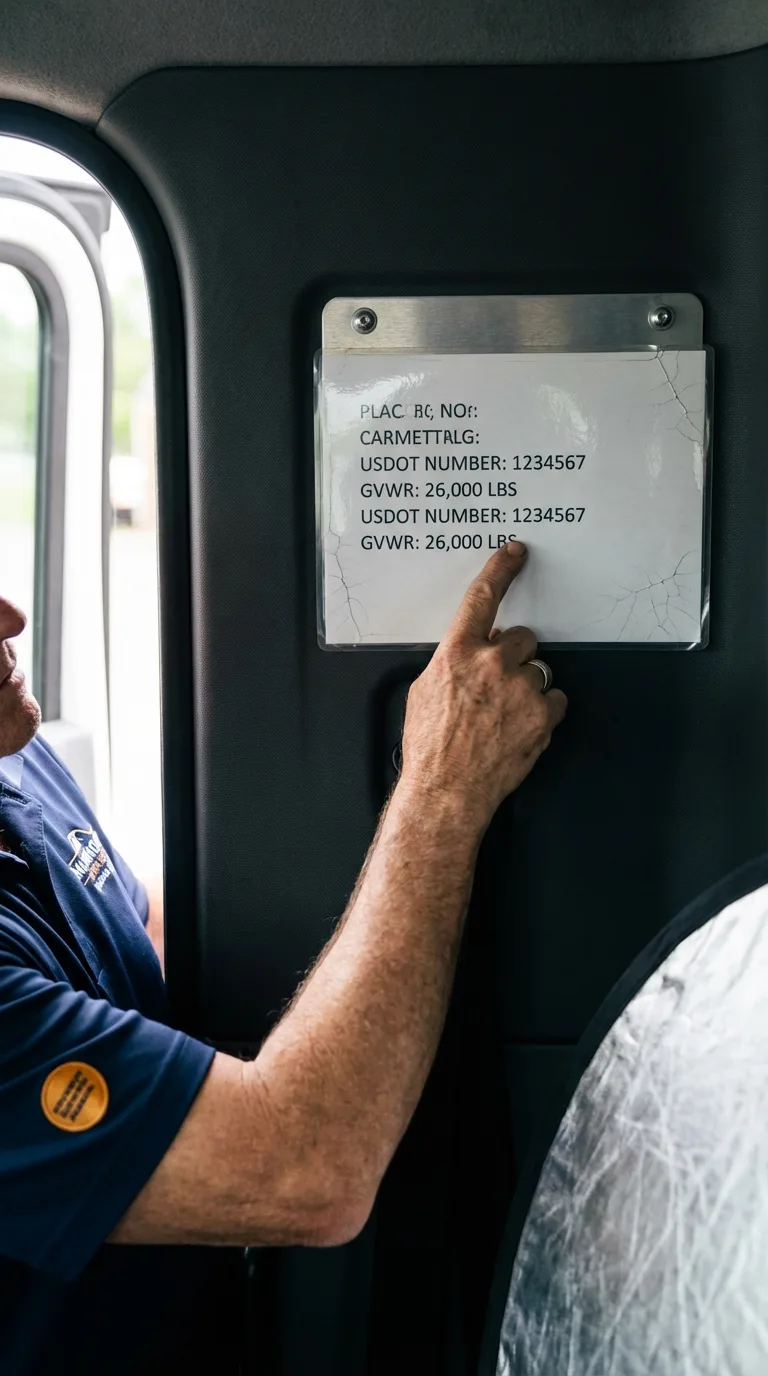 USDOT licensing placard verification in Travelers Rest
